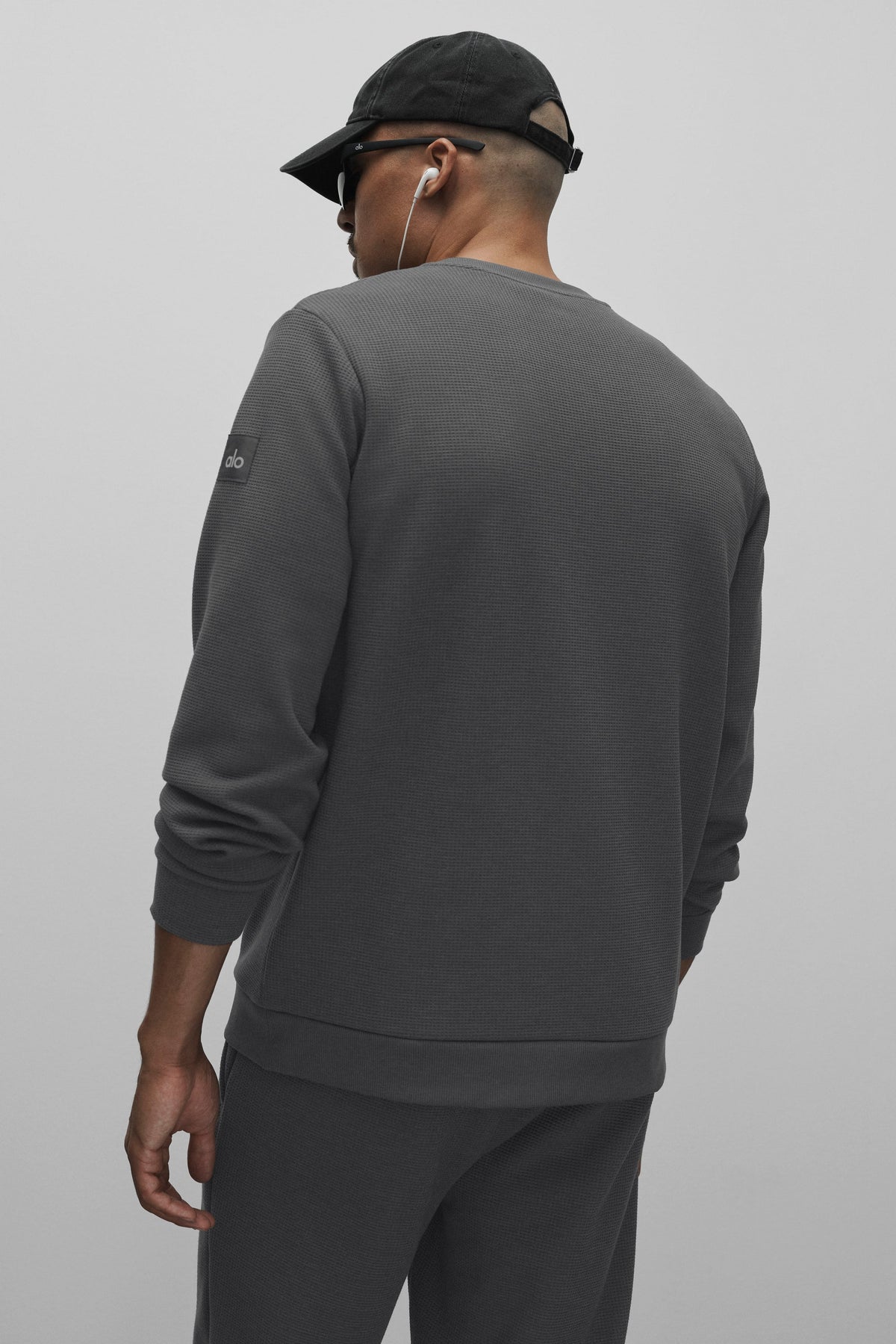 Waffle Lounge Long Sleeve Crew - Anthracite