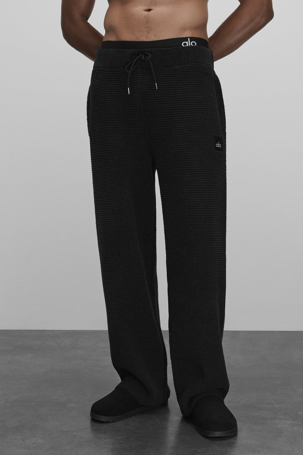 Waffle Chenille Edition Straight Leg Pant - Black
