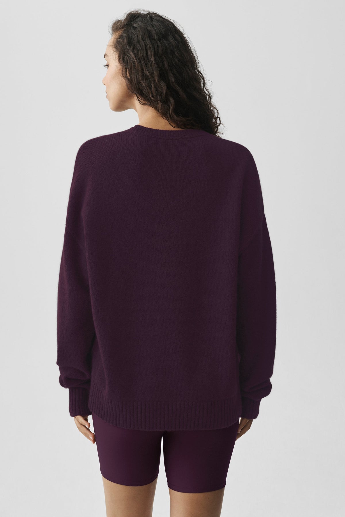 Unisex Wool Cashmere New Class Crewneck Sweater - Rich Bordeaux