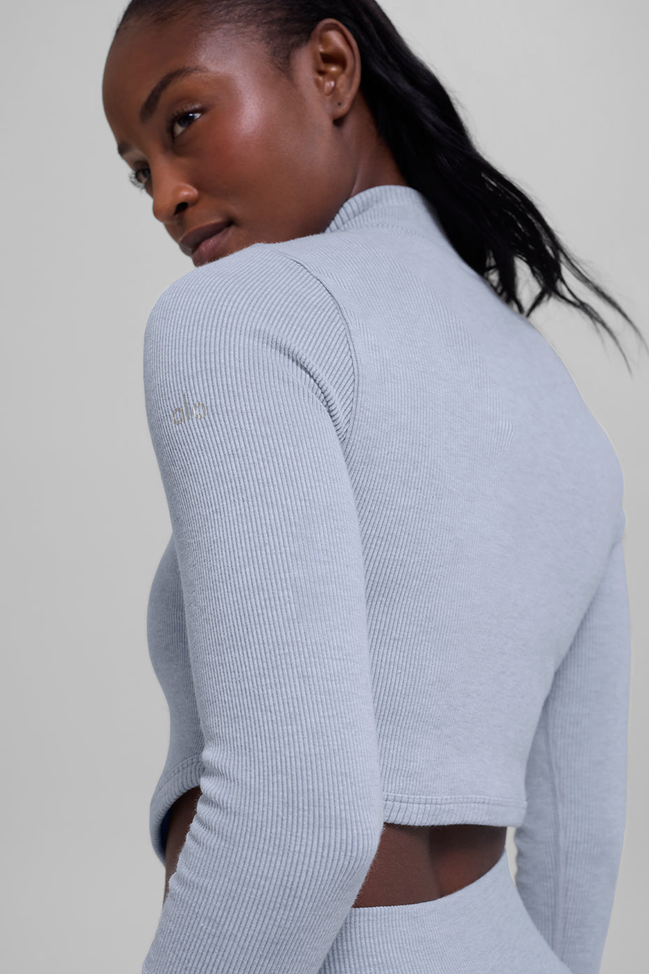 Seamless Two Tone Rib Jacket - Winter Frost Heather